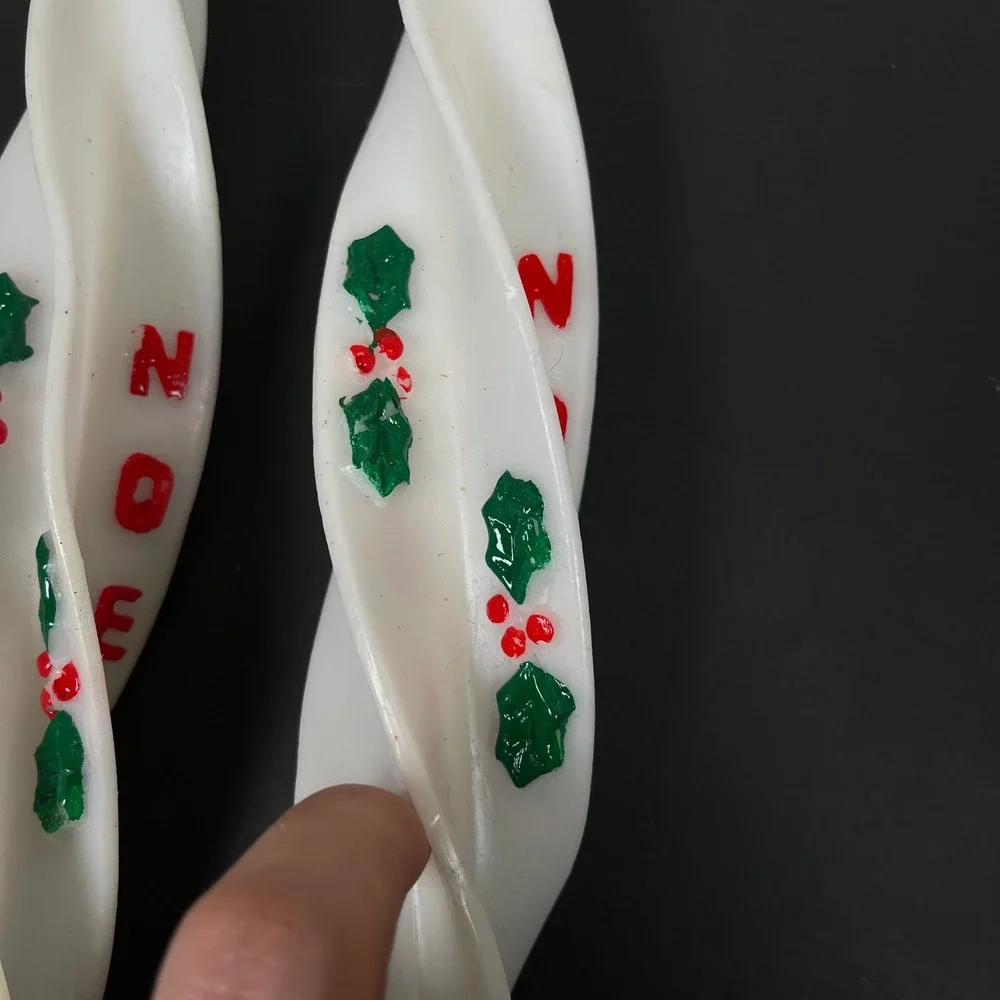 Vintage Holiday Twist Candles Noel Holly Berry Christmas Decor 2 Mid Century‎